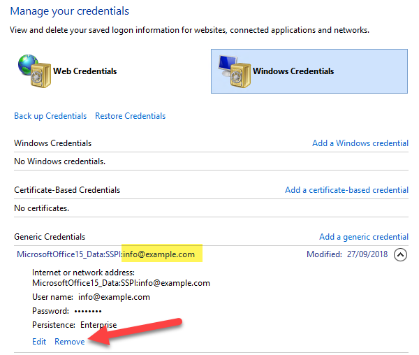 Outlook won t remember password Archivio Domande SwissInfoCloud